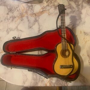 Kurt Adler J4544 5.52" Wood Pearlized Guitar Ornament